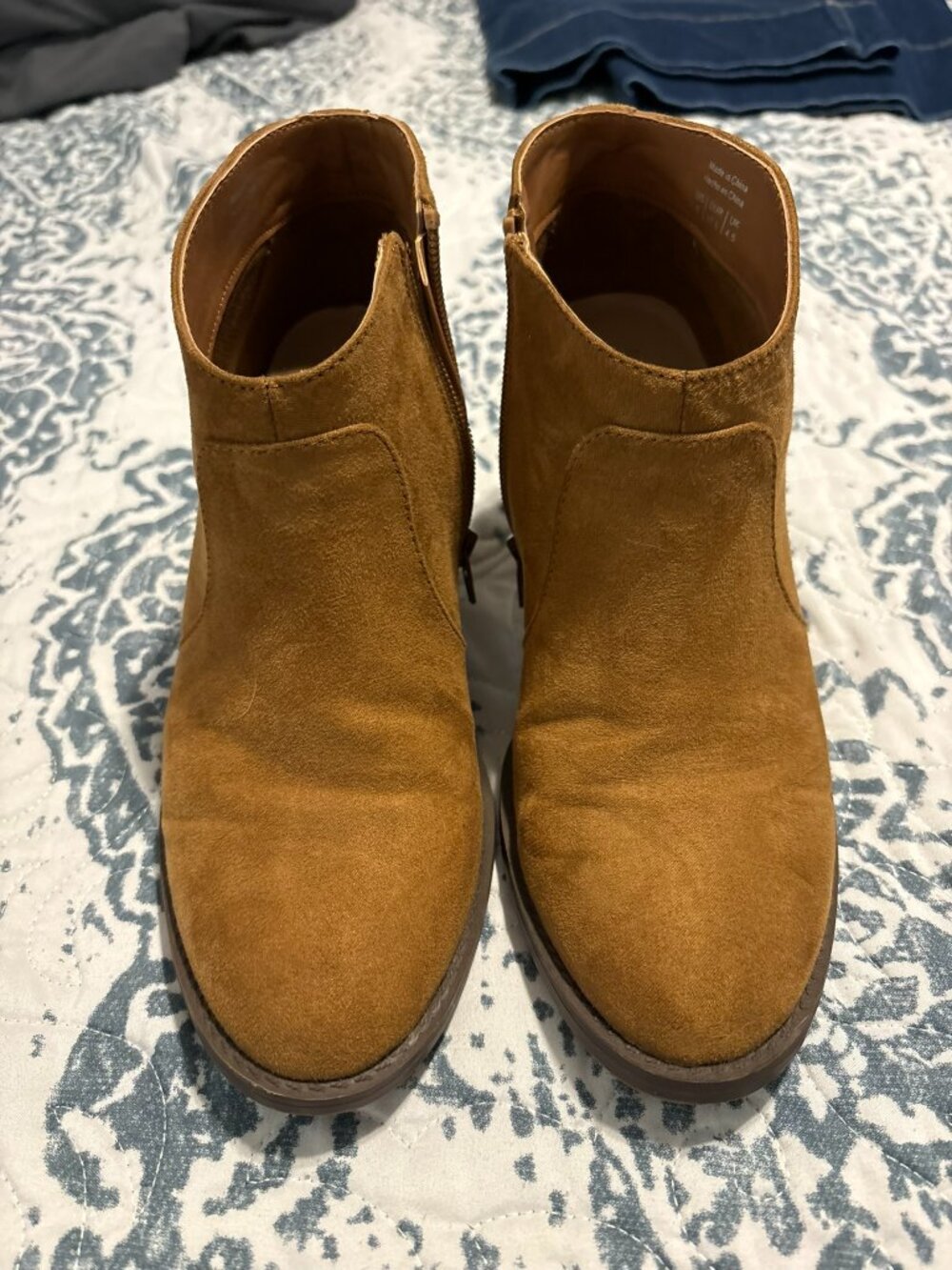 ✨ Market & Spruce Suede Block Heel Chelsea Ankle Boots in Chestnut - Size 7
